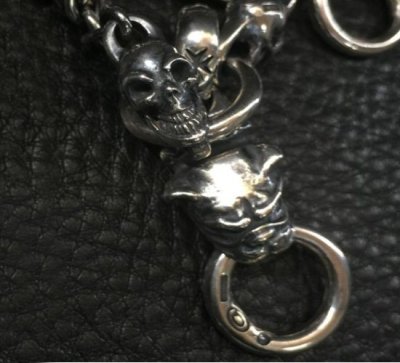 画像15: Half Old Bulldog With 2 Quarter Skulls & 6Chain Necklace