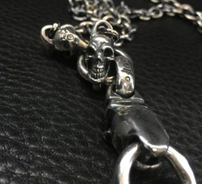 画像14: Half Old Bulldog With 2 Quarter Skulls & 6Chain Necklace