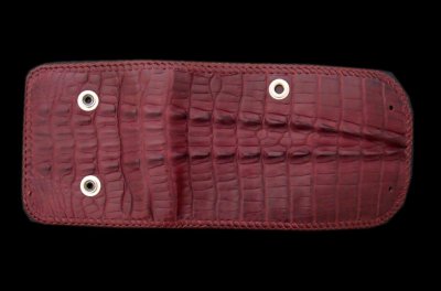 画像1: Crocodile Tail W-Spine Half Wallet