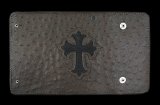Stingray Cross Inlay Ostrich Long Wallet