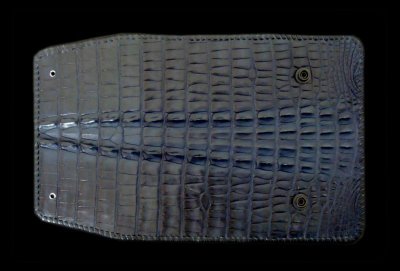 画像1: Crocodile Tail W-Spine Long Wallet