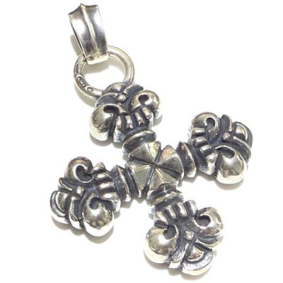 画像1: Gothic Cross With Chevron Bail Pendant