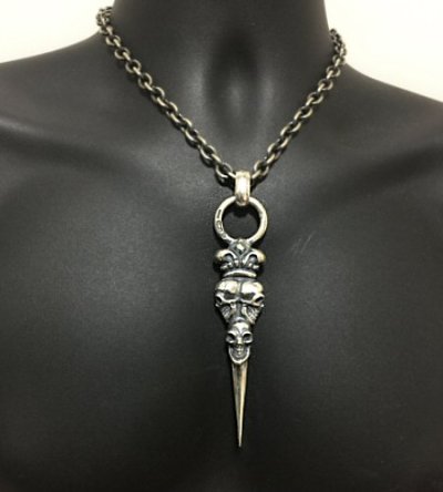 画像15: Triple Skull With Crown Dagger Pendant