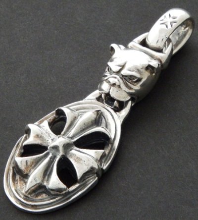 画像3: Bulldog & Cross Oval Pendant