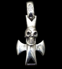 Skull With round zip cross Pendant