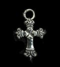 One Eighth Long 4 Heart Crown Cross Pendant