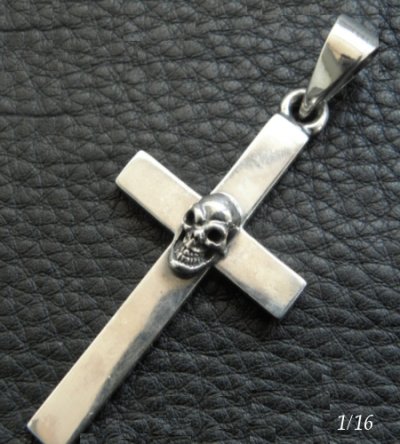 画像8: Skull On Plain Cross Pendant [1/8 , 1/16]