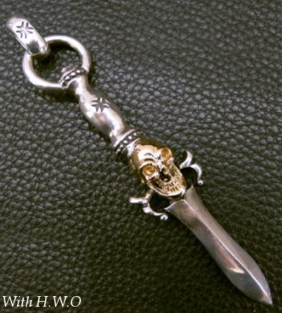 画像8: Gold Skull On Dagger With H.W.O Pendant