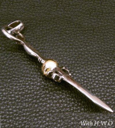 画像5: Gold Skull On Dagger With H.W.O Pendant