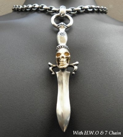 画像15: Gold Skull On Dagger With H.W.O Pendant