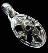 Skull On Cross Oval With H.W.O Pendant