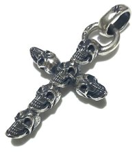 Quarter 6 Skulls Cross With H.W.O Pendant