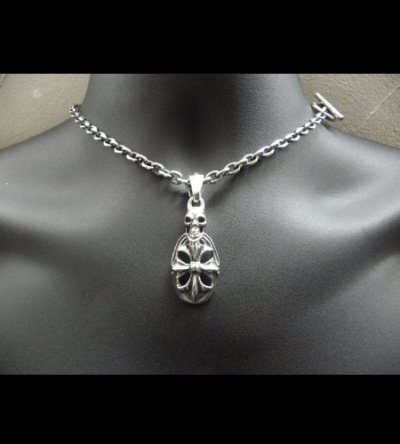 画像6: Quarter Skull On Top Cross Oval With Classic H.W.O Pendant
