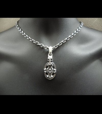 画像5: Quarter Skull On Top Sculpted Oval With Classic H.W.O Pendant