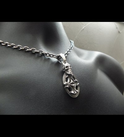 画像6: Quarter Skull On Top Sculpted Oval With Classic H.W.O Pendant