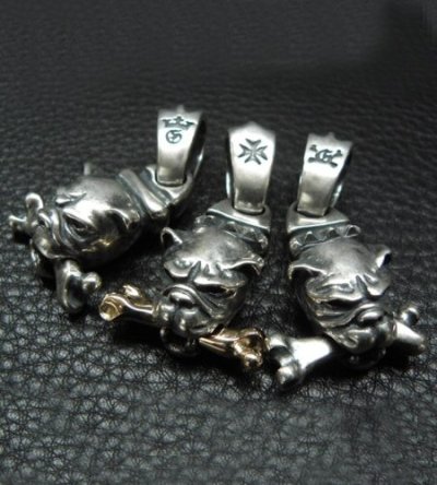 画像7: Old Bulldog With Gold Bone Boat Chain Neck Pendant