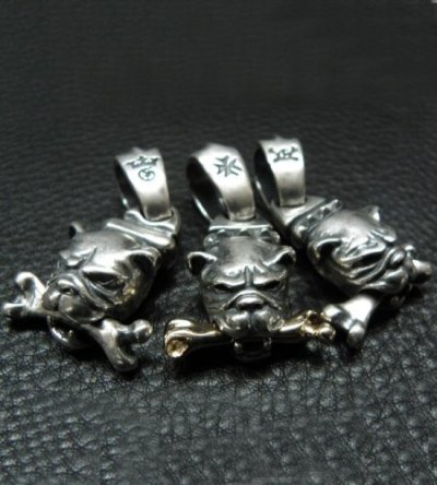 画像6: Old Bulldog With Gold Bone Boat Chain Neck Pendant