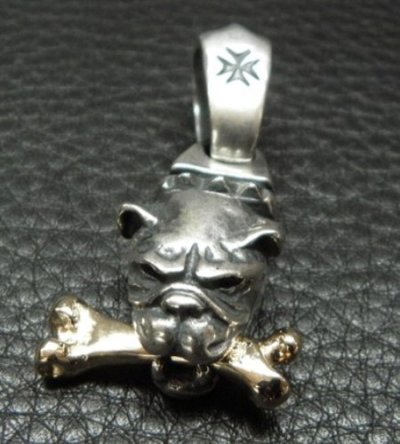 画像3: Old Bulldog With Gold Bone Boat Chain Neck Pendant