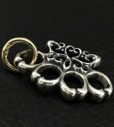 画像2: Knuckle Duster With 18k Gold O-ring Pendant (1/8)