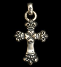Half Long 4 Heart Crown Cross Pendant