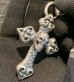 画像4: Skull On Half 4Heart Chiseled Cross With Chevron Bail Pendant