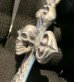 画像12: Skull On Half 4Heart Chiseled Cross With Chevron Bail Pendant