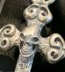 画像11: Skull On Half 4Heart Chiseled Cross With Chevron Bail Pendant