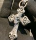 画像10: Skull On Half 4Heart Chiseled Cross With Chevron Bail Pendant
