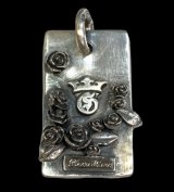 Raised G&Clown With Rose Dog Tag