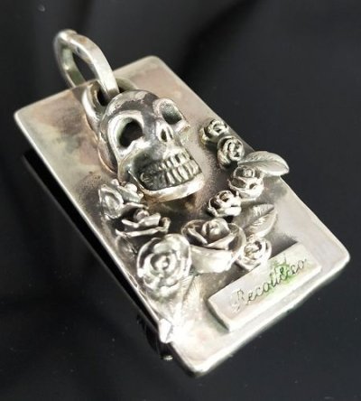 画像3: Single Skull With Rose Dog Tag