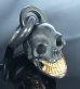画像1: Single Skull With Pure Gold Wrap Teeth Pendant (1)