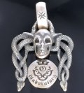 Skull On Snake Buckle With Atelier Mark Button Pendant
