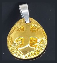 Pure Gold Wrap 1/16 Constantine Cross Blob Pendant