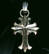 Limited Grooved Long Cross With Chevron Bail Pendant