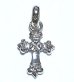 画像1: 1/16  Long 4 Heart Crown Cross With H.W.O Pendant [Platinum finish] (1)