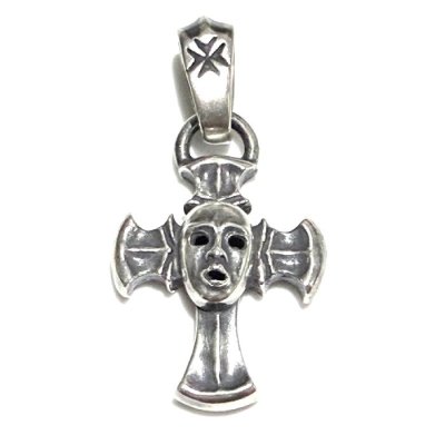画像2: 1/16 Face On Battle-Ax Cross With Classic H,W,O Pendant