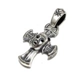 1/16 Face On Battle-Ax Cross With Classic H,W,O Pendant