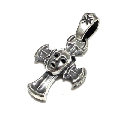 画像1: 1/16 Face On Battle-Ax Cross With Classic H,W,O Pendant