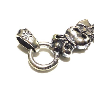 画像4: Half Triple Skull Dagger With Crown Round Bottom Pendant