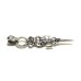 画像2: Half Triple Skull Dagger With Crown Round Bottom Pendant (2)