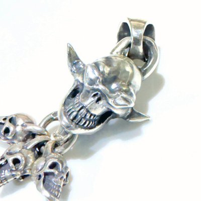 画像2: Horned Skull With 1/8 Skulls Pendant