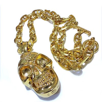 画像12: 10k Gold Giant Skull With Chevron Bail Pendant