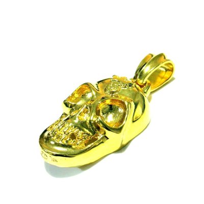 画像6: 10k Gold Giant Skull With Chevron Bail Pendant