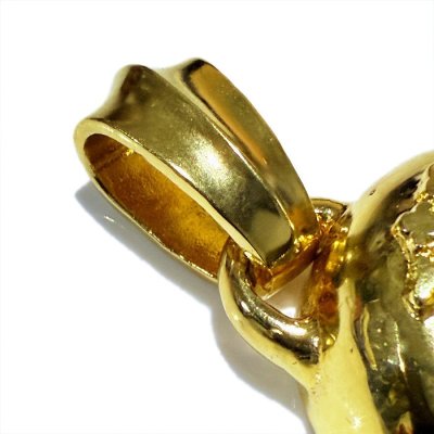 画像7: 10k Gold Giant Skull With Chevron Bail Pendant