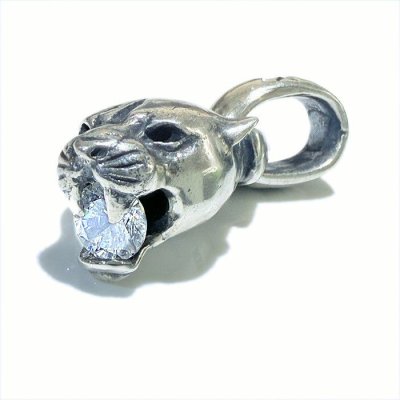 画像1: Panther With Super CZ Diamond Pendant