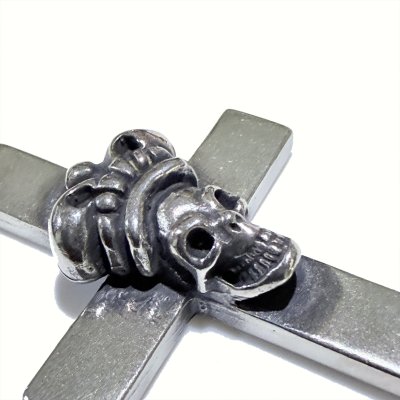 画像8: 1/8 Crown Skull On Plain Petro Cross Pendant