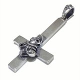 1/8 Crown Skull On Plain Petro Cross Pendant