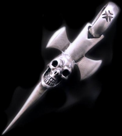 画像2: Single Skull Dagger Round Bottom Pendant
