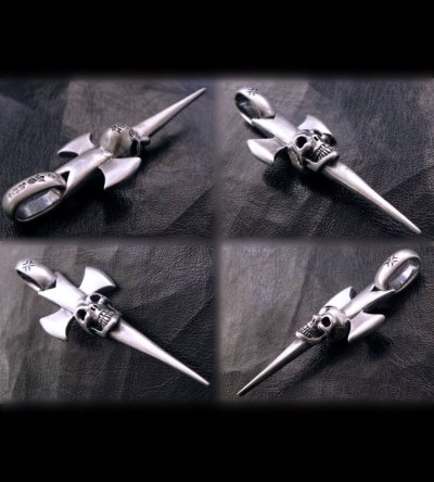 画像11: Single Skull Dagger Round Bottom Pendant