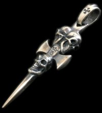 Triple Skull Dagger Pendant